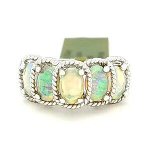 Genuine 1.24 Cts Opal Ring .925 Sterling Silver